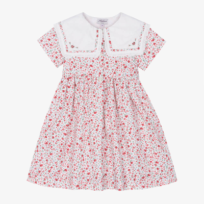 Shop Kidiwi Girls Red Floral Collared Dress
