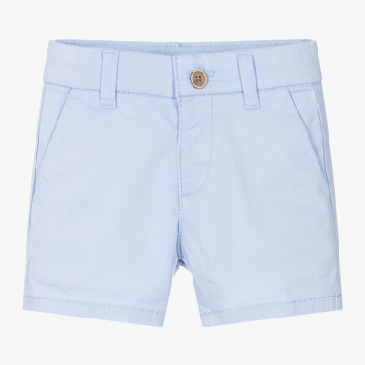 Shop Mayoral Boys Blue Cotton Twill Shorts