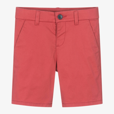 Shop Mayoral Boys Red Cotton Chino Shorts
