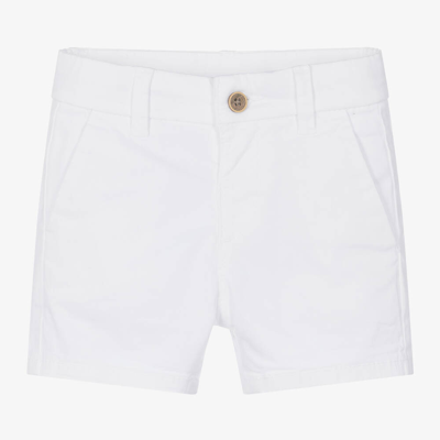 Shop Mayoral Boys White Cotton Twill Shorts