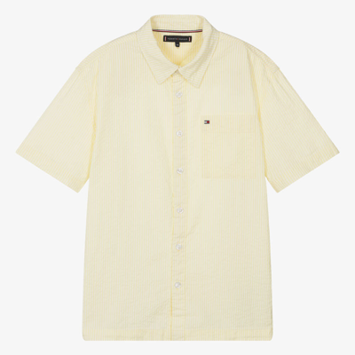 Shop Tommy Hilfiger Teen Boys Yellow Striped Seersucker Shirt