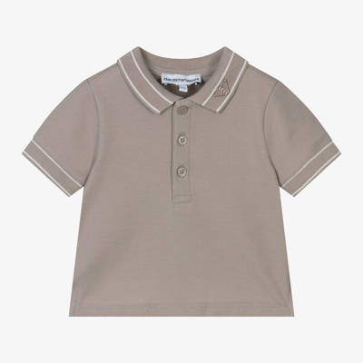 Shop Emporio Armani Baby Boys Beige Cotton Polo Shirt