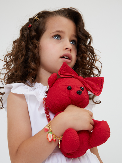 Monnalisa Teddy Bear Handbag In Red