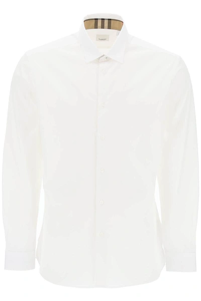 Shop Burberry Sherfield Shirt In Stretch Cotton In White