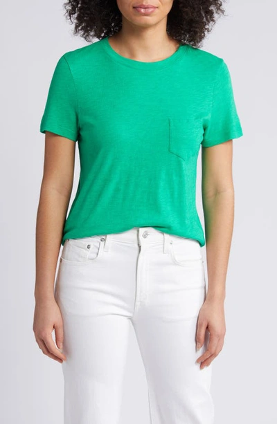 Shop Caslon Core Slub Crewneck T-shirt In Green Bright