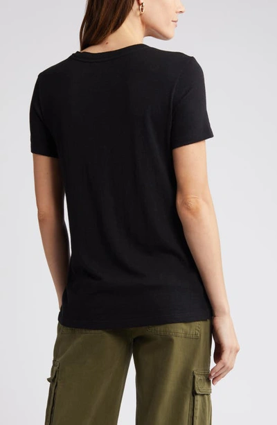 Shop Caslon (r) Core Slub Crewneck T-shirt In Black