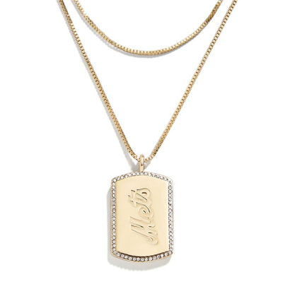 Shop Wear By Erin Andrews X Baublebar New York Mets Dog Tag Necklace In Gold