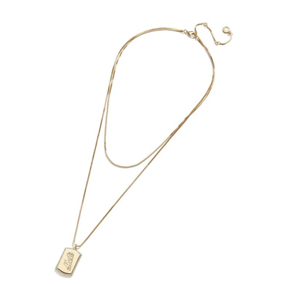 Shop Wear By Erin Andrews X Baublebar New York Mets Dog Tag Necklace In Gold