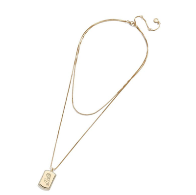 Wear By Erin Andrews X Baublebar New York Mets Dog Tag Necklace In Gold