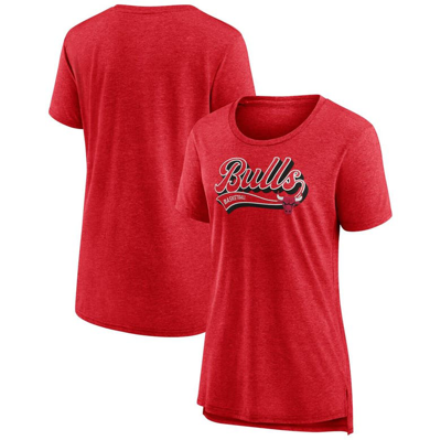 Shop Fanatics Branded Heather Red Chicago Bulls League Leader Tri-blend T-shirt