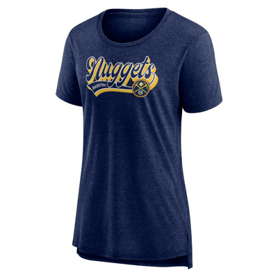 Shop Fanatics Branded Heather Navy Denver Nuggets League Leader Tri-blend T-shirt