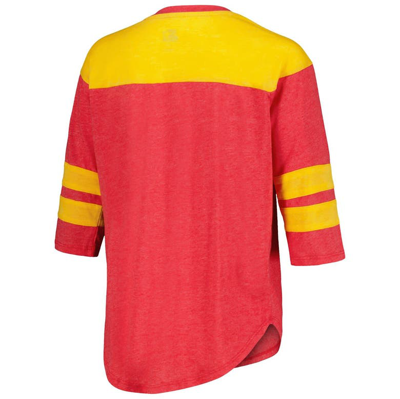 Shop Starter Red Kansas City Chiefs Fullback Tri-blend 3/4-sleeve T-shirt