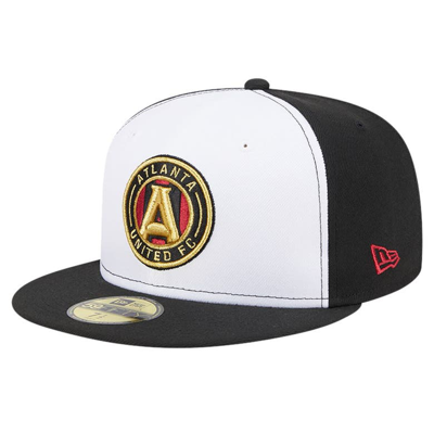Shop New Era White/black Atlanta United Fc 2024 Kick Off Collection 59fifty Fitted Hat