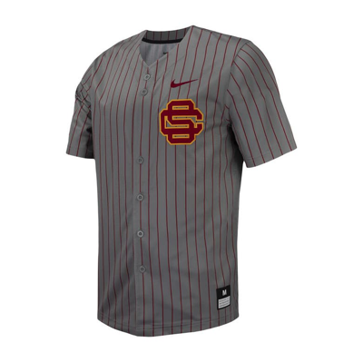 Shop Nike Steel Usc Trojans Pinstripe Replica Full-button Baseball Jersey