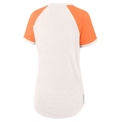 Shop Fanatics Branded White/orange Houston Astros For The Team Slub Raglan V-neck Jersey T-shirt