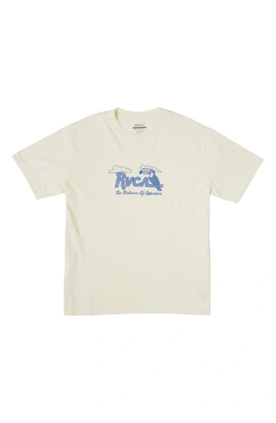 Shop Rvca Tropicana Organic Cotton Graphic T-shirt In Antique White