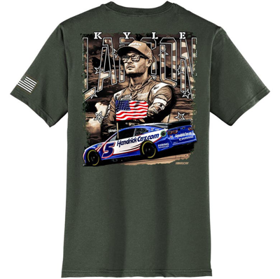 Shop Hendrick Motorsports Team Collection Green Kyle Larson  Military T-shirt