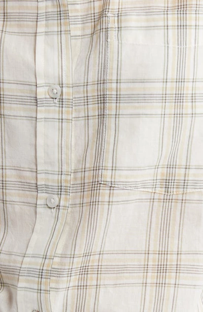 Shop Treasure & Bond Casual Button-up Shirt In Ivory- Beige Georgie Plaid