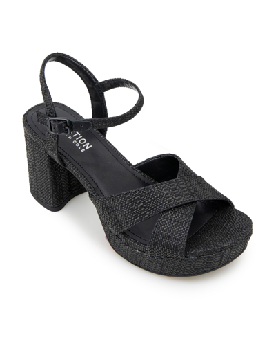 Shop Kenneth Cole Reaction Women's Reeva Platform Heeled Dress Sandals In Black