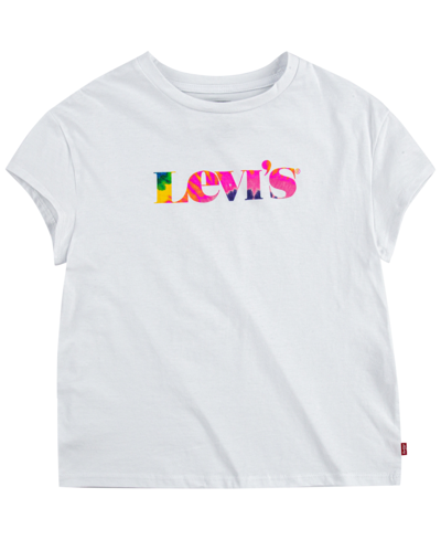 Shop Levi's Big Girls Dropped Shoulder T-shirt In White