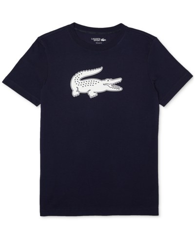 Shop Lacoste Men's Sport Ultra Dry Performance T-shirt In Navy,white
