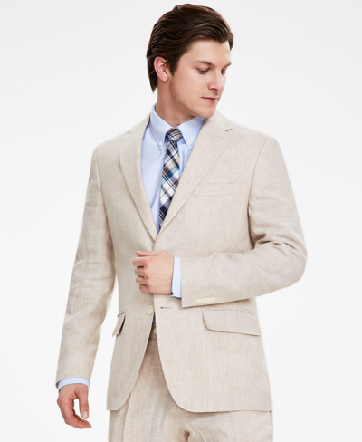Shop Tommy Hilfiger Men's Modern-fit Linen Sport Coat In Tan
