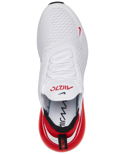 Shop Nike Men's Air Max 270 Casual Sneakers From Finish Line In White,universityred,black