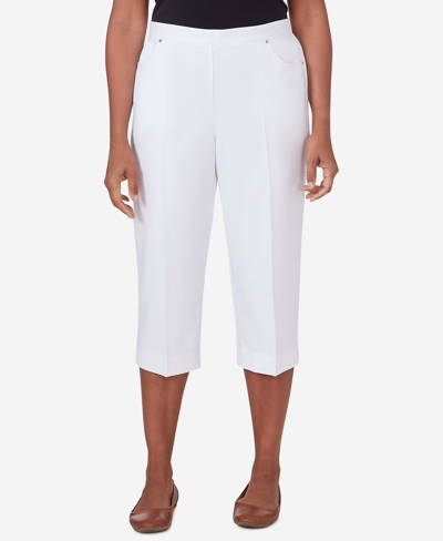 Shop Alfred Dunner Women's Paradise Island Twill Capri Pants In White