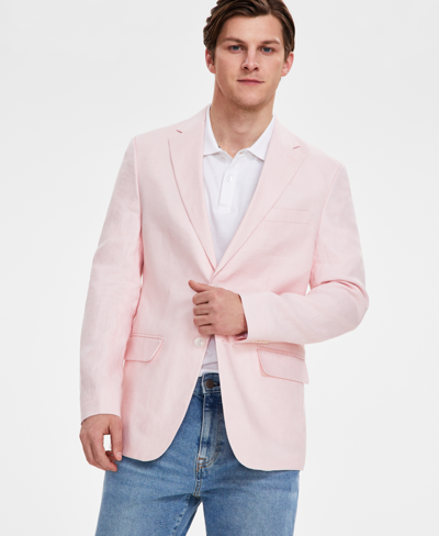 Shop Tommy Hilfiger Men's Modern-fit Linen Sport Coat In Pink