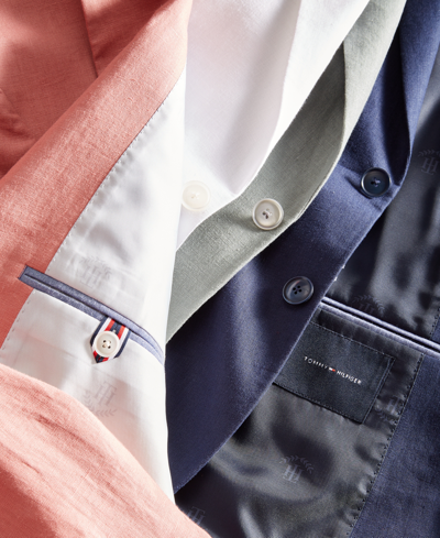 Shop Tommy Hilfiger Men's Modern-fit Linen Sport Coat In Pink