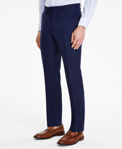 Shop Tommy Hilfiger Men's Modern-fit Linen Pants In Navy