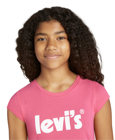 Shop Levi's Big Girls Basic Logo T-shirt In Raspberry Sorbet