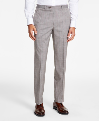 Shop Michael Kors Men's Classic-fit Flat-front Dress Pants In Beige