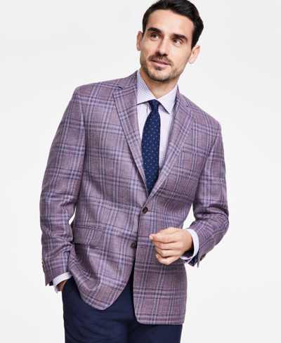 Shop Michael Kors Men's Classic-fit Wool Blend Sport Coats In Mulberry