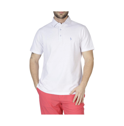 Shop Tailorbyrd Pique Polo Shirt With Multi Gingham Trim In White Dove