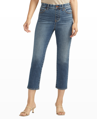 Shop Jag Women's Valentina High Rise Straight Leg Cropped Jeans In Stargazer Blue