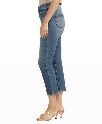Shop Jag Women's Valentina High Rise Straight Leg Cropped Jeans In Stargazer Blue