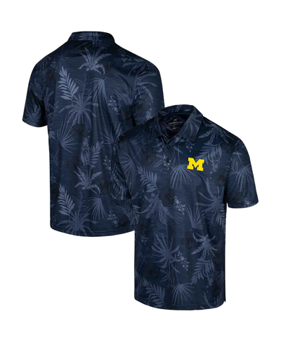 Shop Colosseum Men's  Navy Michigan Wolverines Big And Tall Palms Polo Shirt