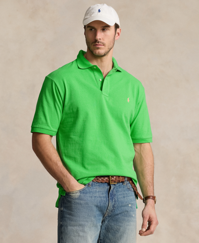 Shop Polo Ralph Lauren Men's Big & Tall The Iconic Mesh Polo Shirt In Classic Kelly
