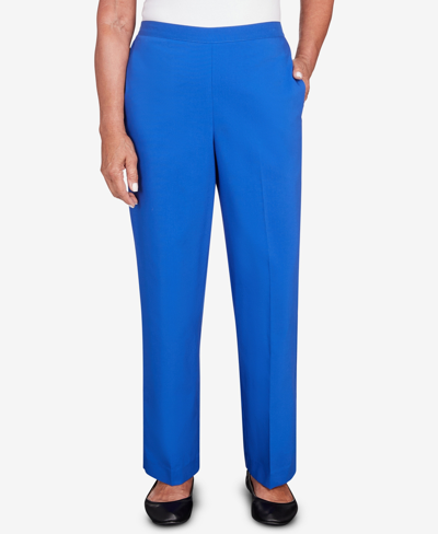 Shop Alfred Dunner Women's Tradewinds Stretch Waist Average Length Pants In Cobalt Blue