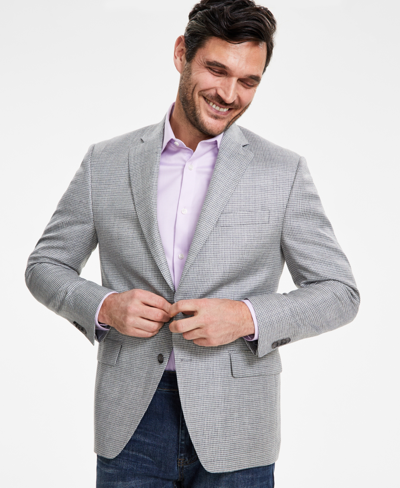 Shop Michael Kors Men's Classic-fit Wool Blend Sport Coats In Grey Cream