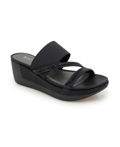 Shop Kenneth Cole Reaction Women's Paula Platform Wedge Sandals In Black