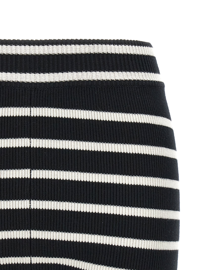 Shop Ami Alexandre Mattiussi Striped Knitted Shorts In Nero