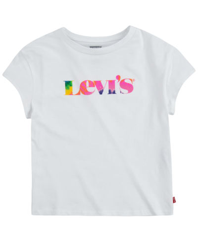 Shop Levi's Little Girls Dropped Shoulder T-shirt In White