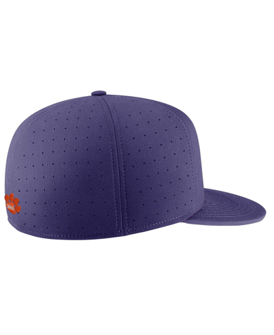 Shop Nike Men's  Purple Clemson Tigers Aero True Baseball Performance Fitted Hat