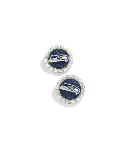 Shop Baublebar Women's  Seattle Seahawks Statement Stud Earrings In Silver-tone