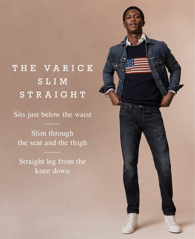 Shop Polo Ralph Lauren Men's Varick Slim Straight Jeans In Hdn Light Navy