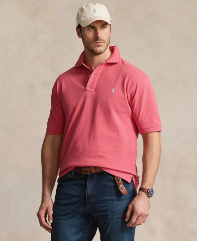 Shop Polo Ralph Lauren Men's Big & Tall The Iconic Mesh Polo Shirt In Pale Red