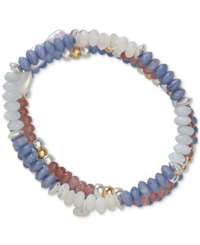 Shop Lucky Brand Two-tone 3-pc. Beaded Bracelet Set In Two Tone