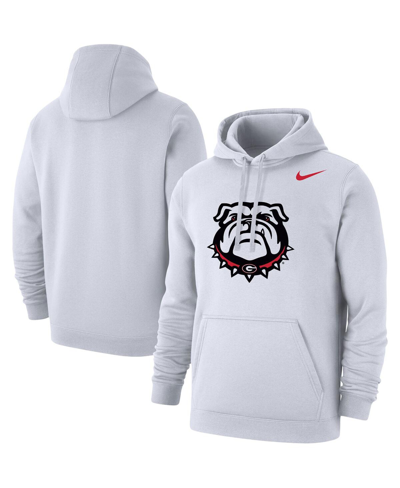 Shop Nike Men's  White Georgia Bulldogs Logo Club Pullover Hoodie